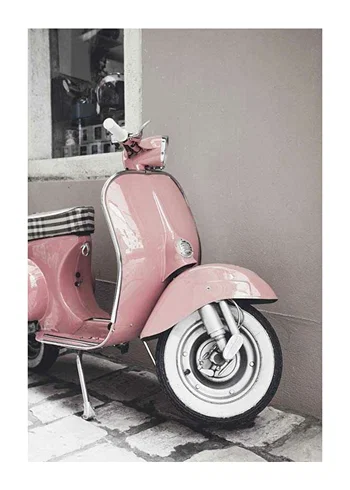 Poster Pink Old Vespa