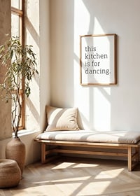 Black minimalist text on white background with kitchen message-2