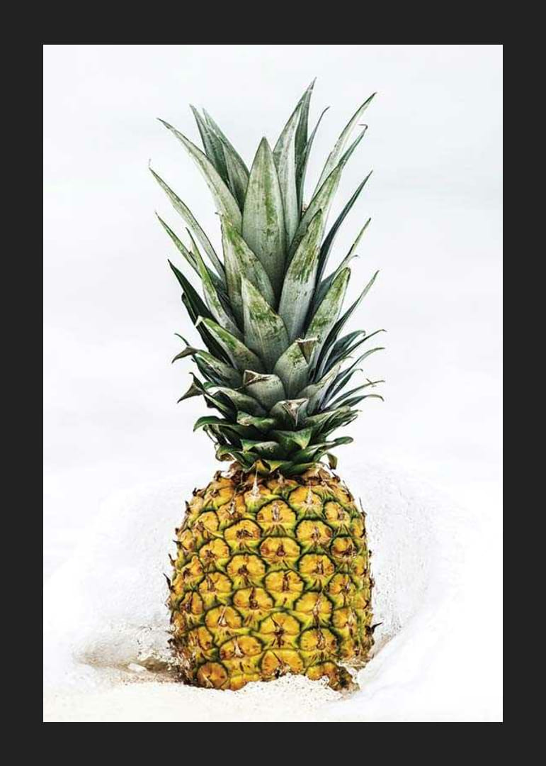 Fotograficzny ananas w zbliżeniu na białym tle-12