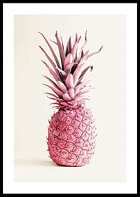 Foto van roze ananas tegen een heldere, effen achtergrond-0