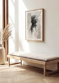 Abstract watercolor of face and handprint in black and beige-8