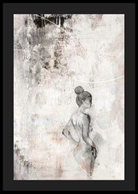Watercolor of woman in profile against sand-colored abstract background-4