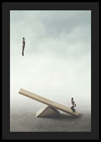 Surreal illustration with two men on a seesaw-4