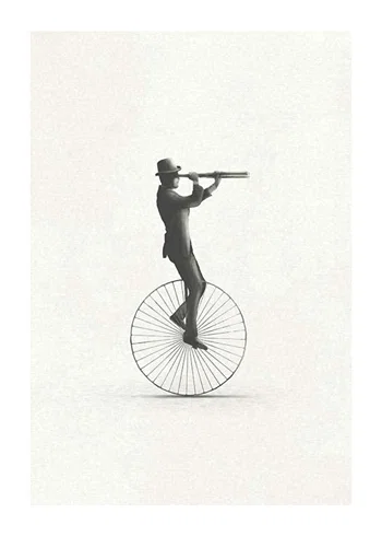 Poster Retro Unicycle