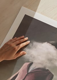 Surrealistic painting of man in burgundy suit with cloud as face-9