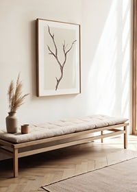 Watercolor of brown tree branch against light beige background-2