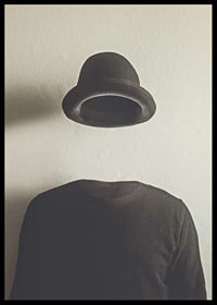 Surreal illustration of empty jacket and floating hat-6
