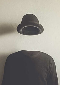 Surreal illustration of empty jacket and floating hat-7