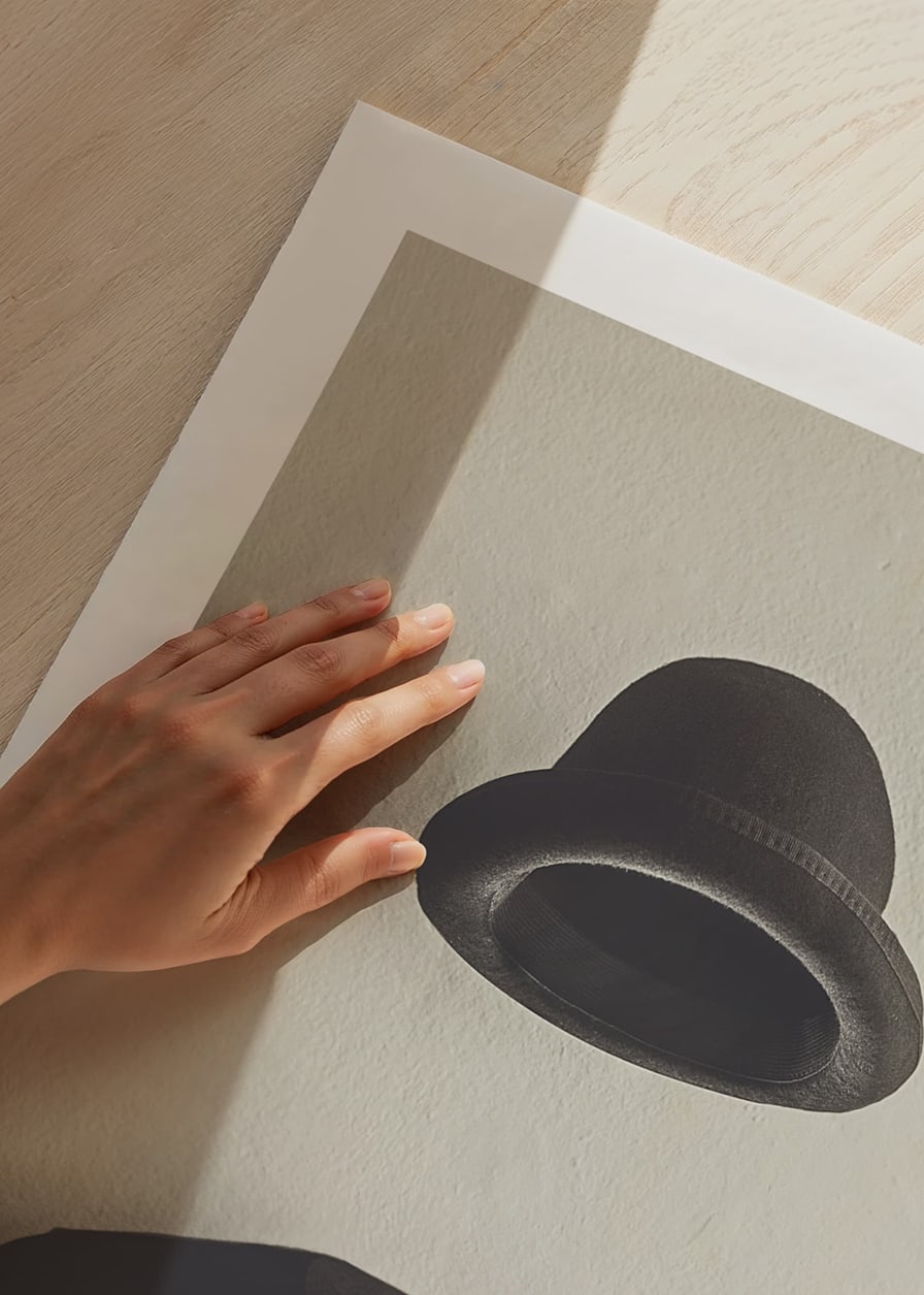 Surreal illustration of empty jacket and floating hat-12