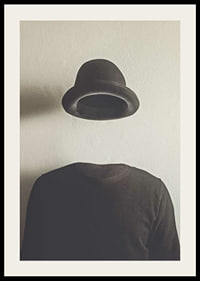 Surreal illustration of empty jacket and floating hat-2