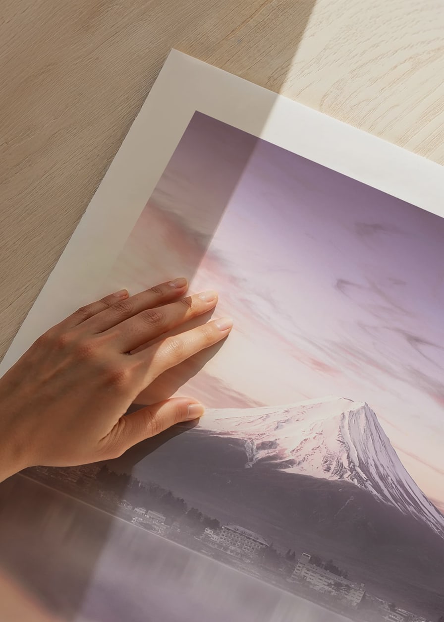 Fotografie des Fuji bei Sonnenaufgang mit violetten Tönen-12