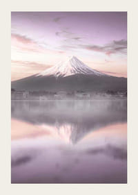 Photograph of Mount Fuji at sunrise with purple tones-3