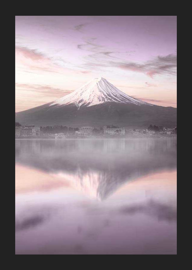 Photograph of Mount Fuji at sunrise with purple tones-12