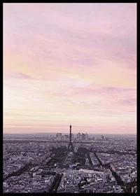 Photographic view of Paris with the Eiffel Tower in purple evening light-6