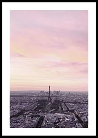 Photographic view of Paris with the Eiffel Tower in purple evening light-0