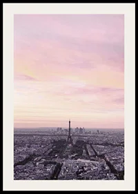Photographic view of Paris with the Eiffel Tower in purple evening light-2