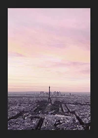 Photographic view of Paris with the Eiffel Tower in purple evening light-5