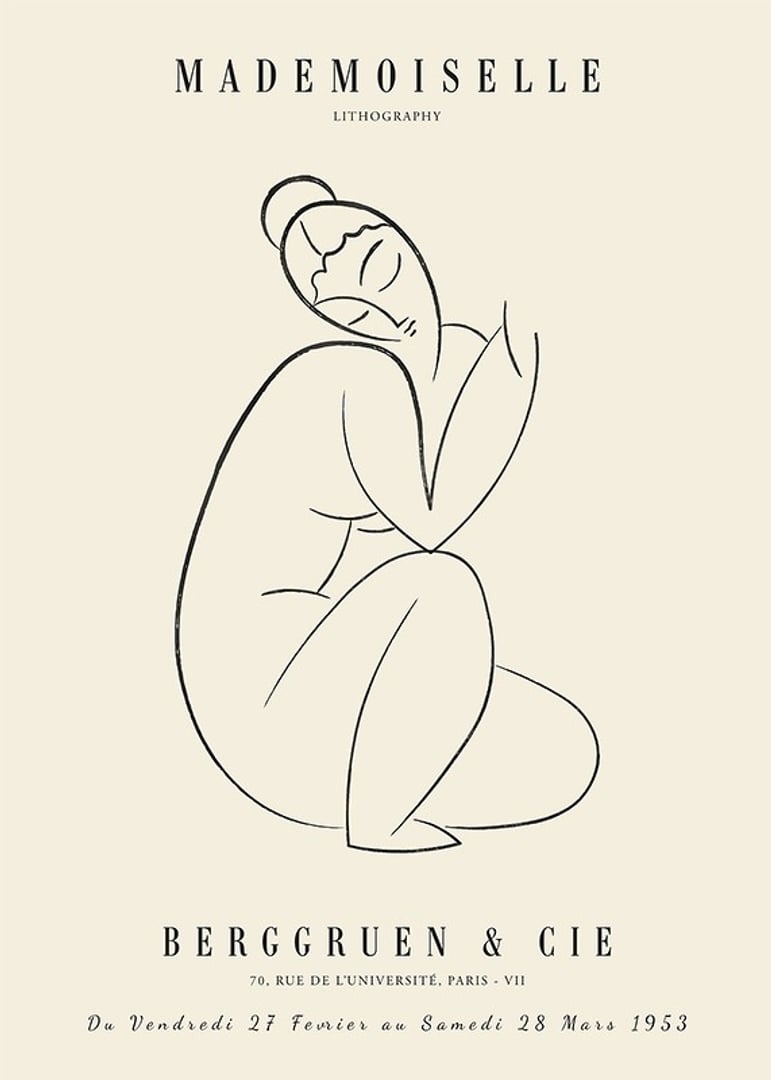 Postertext Mademoiselle No2 Poster | Kunstposter | Gallerix.de