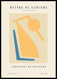 Abstract geometric shapes in blue, orange and beige style-0