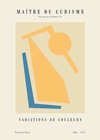 Abstract geometric shapes in blue, orange and beige style-1