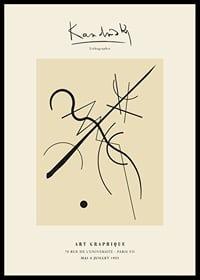 Abstract black lines on beige background by Kandinsky-0