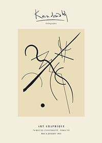 Abstract black lines on beige background by Kandinsky-1