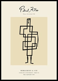 Abstract figure with crown in black on beige background-0