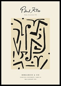Abstract black lines on warm beige background-0