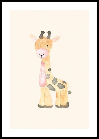 Poster Watercolor Giraffe