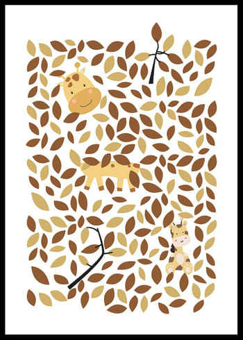 Poster Hiding Giraffe No2