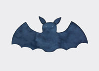 Watercolor illustration of dark blue bat on light background-7