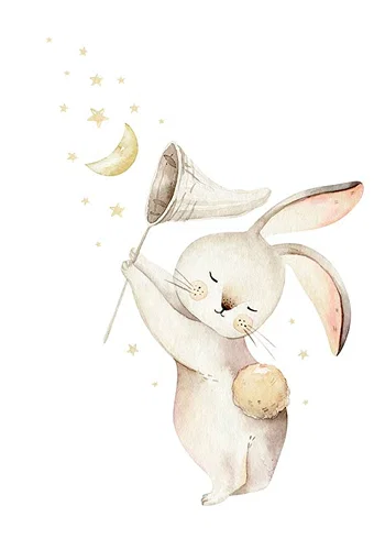 Poster Bunny Catching Stars