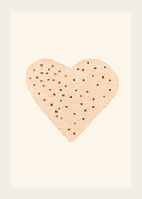 Illustrated heart with brown dots on beige background-3