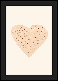 Illustrated heart with brown dots on beige background-4