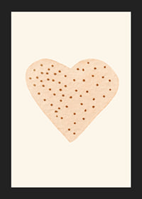 Illustrated heart with brown dots on beige background-5