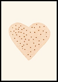 Illustrated heart with brown dots on beige background-6
