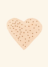 Illustrated heart with brown dots on beige background-7