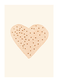Illustrated heart with brown dots on beige background-1