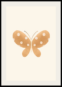 Borboleta marrom ilustrada com pontos brancos em fundo claro-2