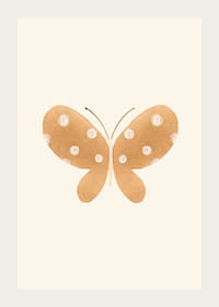 Borboleta marrom ilustrada com pontos brancos em fundo claro-3