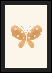 Borboleta marrom ilustrada com pontos brancos em fundo claro-4