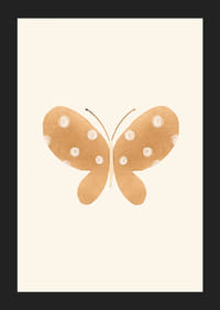 Borboleta marrom ilustrada com pontos brancos em fundo claro-5