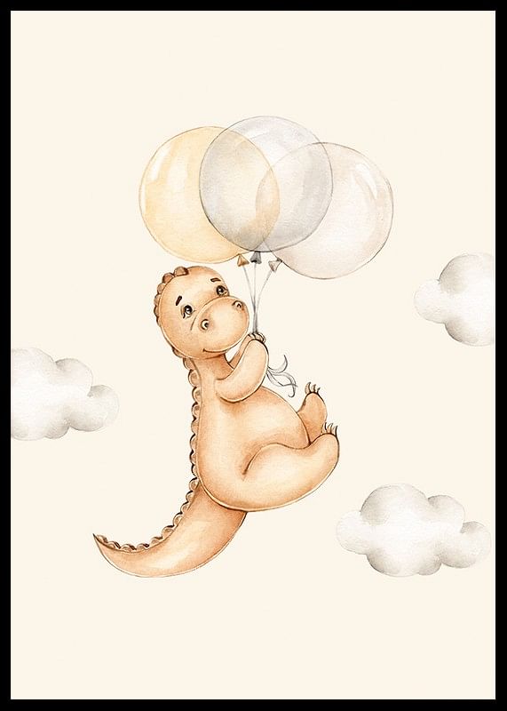 Dino With Balloons-12