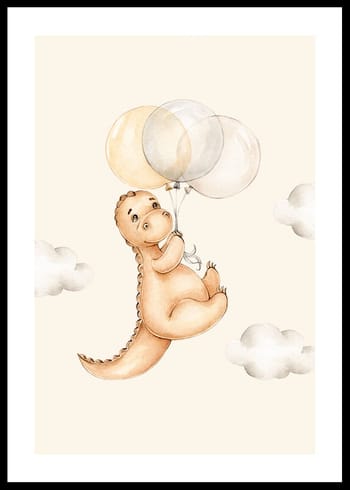 Affiche Dino With Balloons