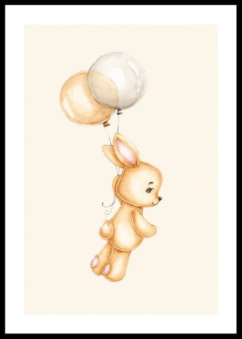 Poster Bunny With Balloons