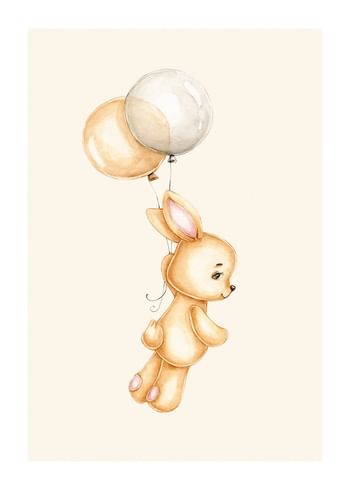 Plagát Bunny With Balloons