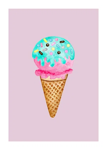 Poster Ice Cream In Pink