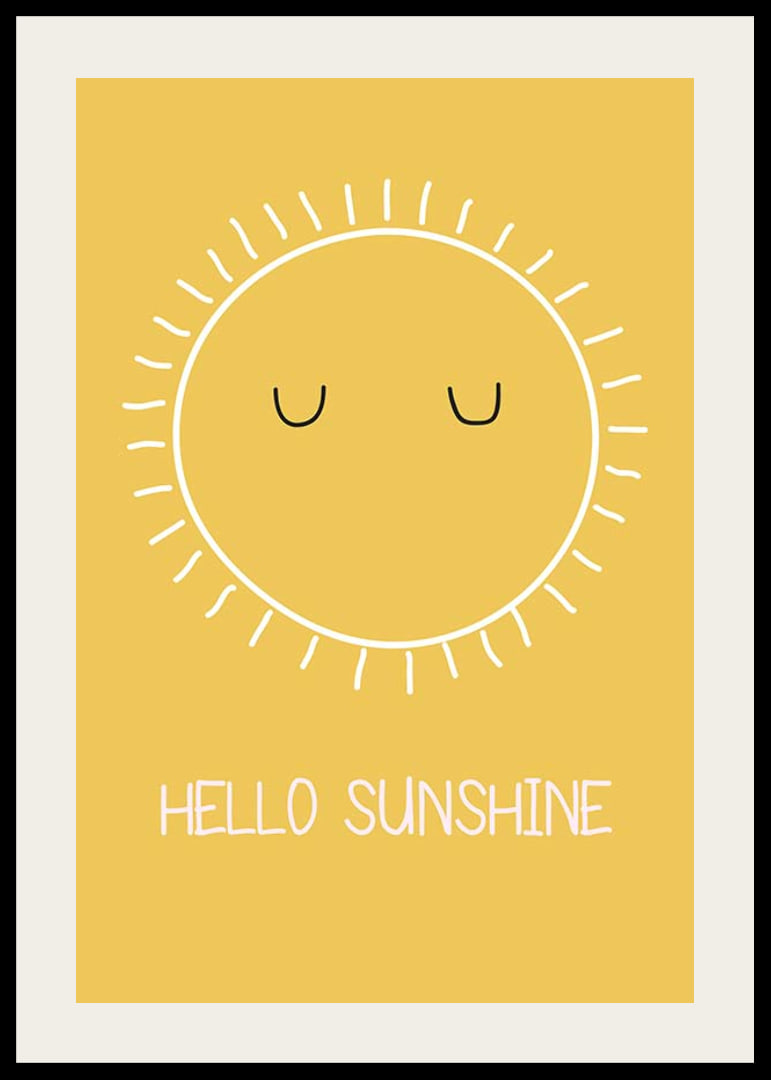 Sol ilustrado con ojos cerrados sobre fondo amarillo.-12