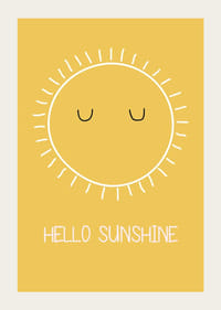 Sole illustrato con occhi chiusi su sfondo giallo-3