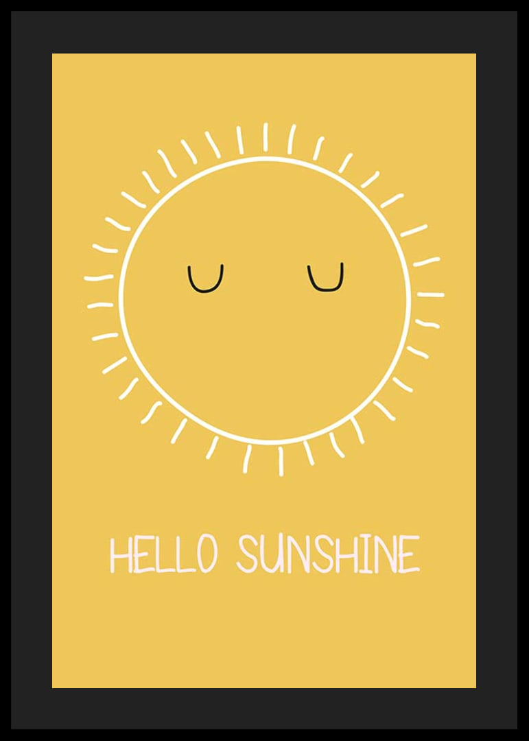 Sol ilustrado con ojos cerrados sobre fondo amarillo.-12